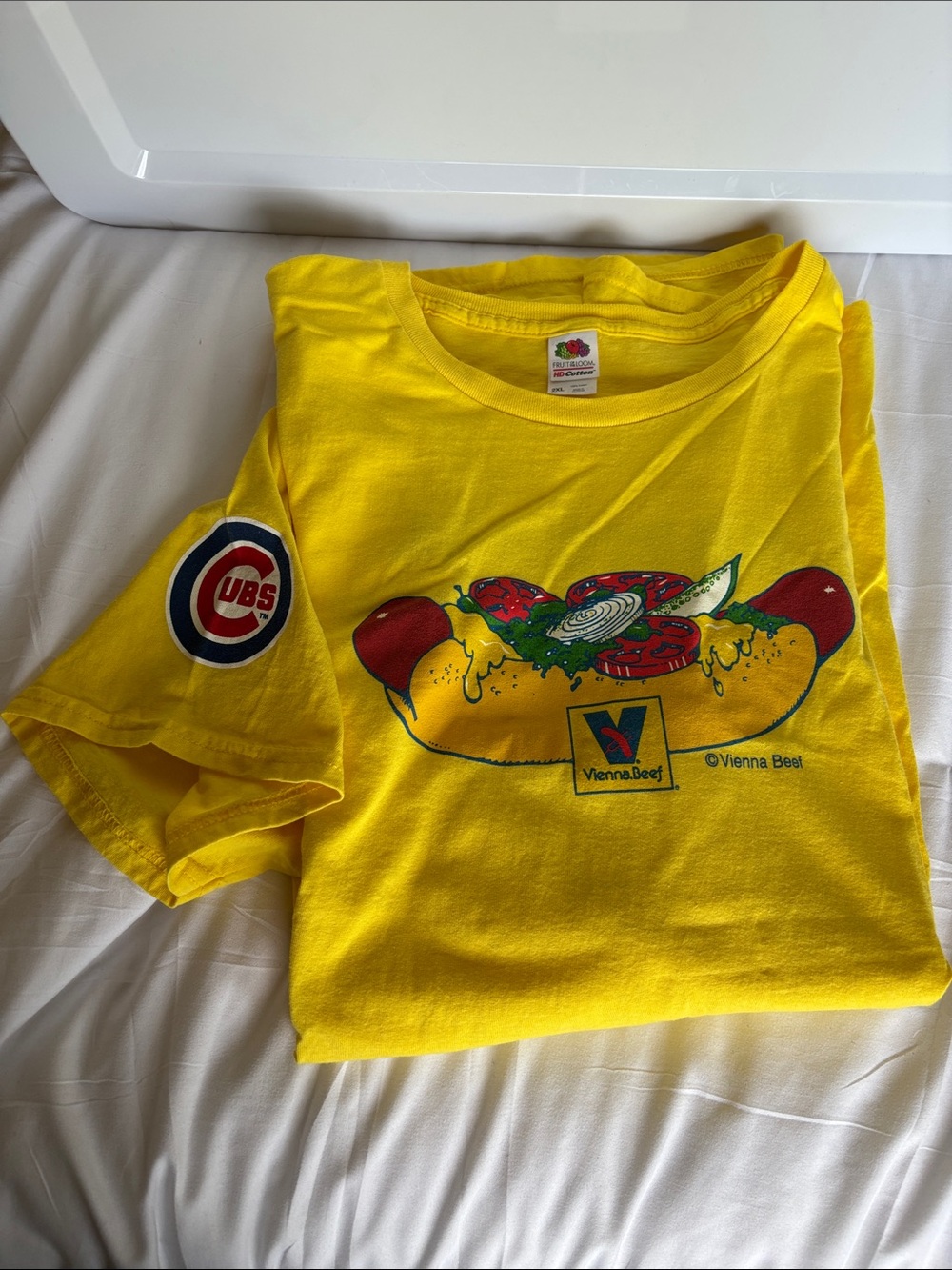 Vienna Hot Dog  + Cubs Yellow Adult XL Graphic Tee - Picture 3 of 6